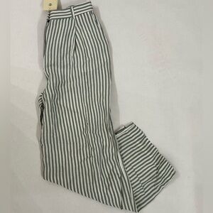 NWT - Lorenzo Striped Linen-Blend Pleated Wide-Leg Pants By Posse
